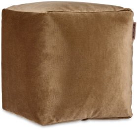Giftdecor Sametový taburet, 30 × 30 cm, hnědý
