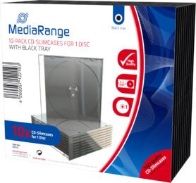 MEDIARANGE 1 CD 5.2 mm + tray černý 10ks/bal