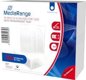 MEDIARANGE 1 CD 5.2 mm + tray čirý 10ks/bal