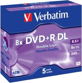 VERBATIM DVD+R DL AZO 8,5GB, 8x, jewel case 5 ks