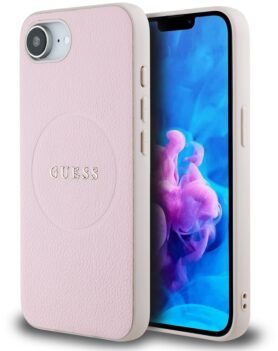Guess PU Grained Classic Logo MagSafe Zadní Kryt pro iPhone 16e/17e Pink
