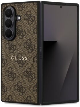 Guess PU Leather 4G Colored Ring Magnetic Zadní Kryt pro Samsung Galaxy Z Fold 7 Brown