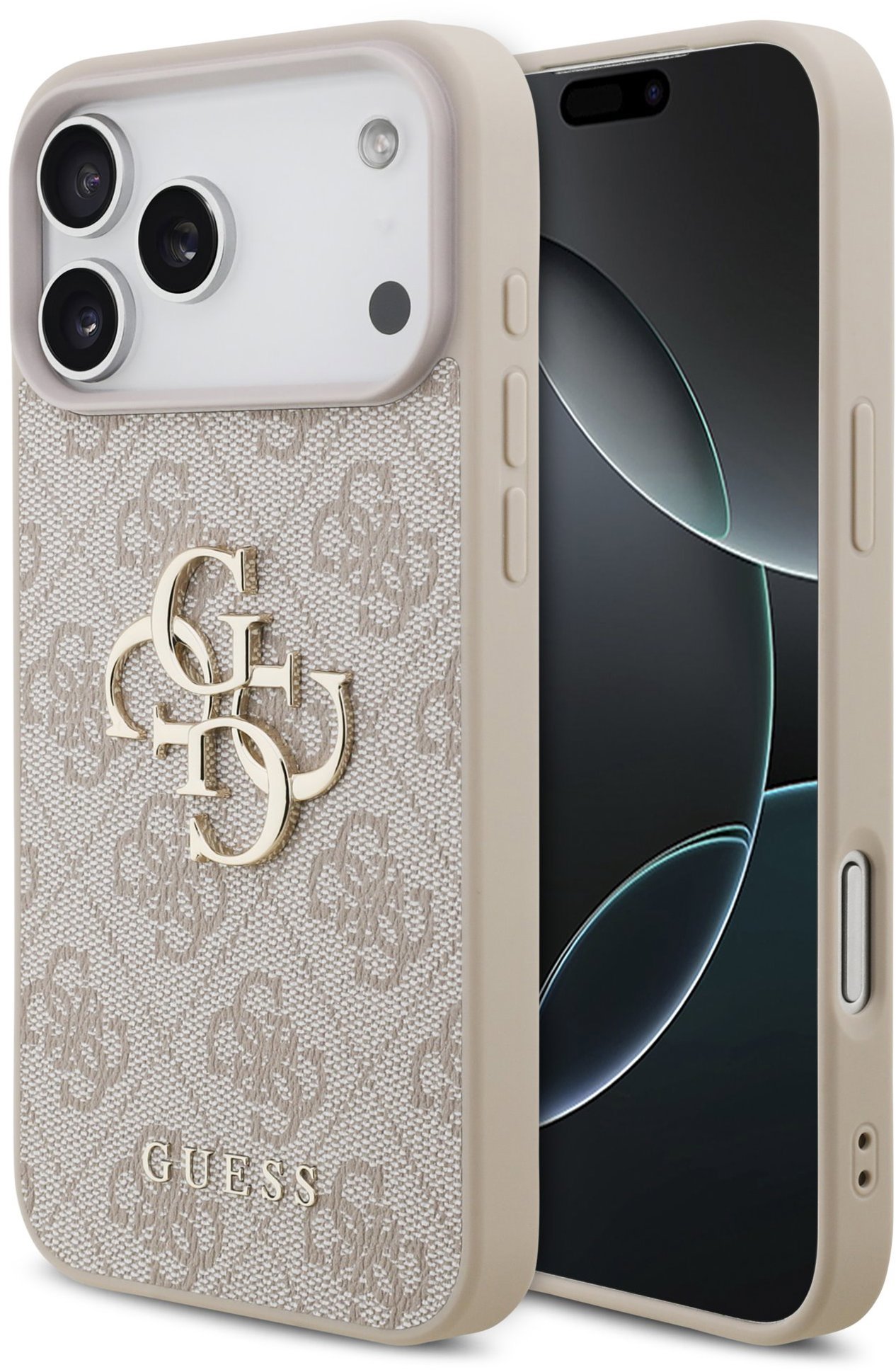 Guess PU 4G Metal Logo Zadní Kryt pro iPhone 17 Pro Max Pink