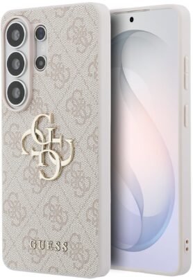Guess PU 4G Metal Logo Zadní Kryt pro Samsung Galaxy S26 Ultra Pink