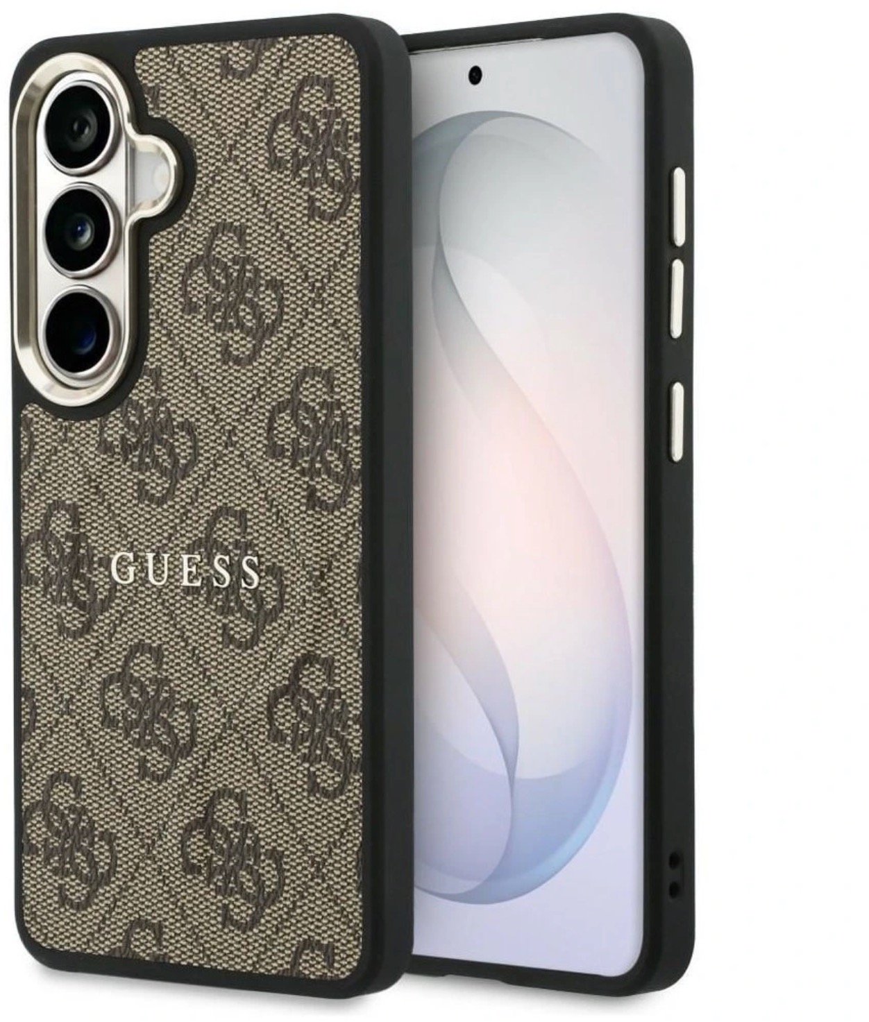 Guess PU Leather 4G Gold Frame Magnetic Zadní Kryt pro Samsung Galaxy S26+ Brown