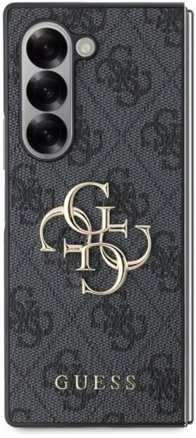 Guess PU 4G Metal Logo Zadní Kryt pro Samsung Galaxy Z Fold6 Grey