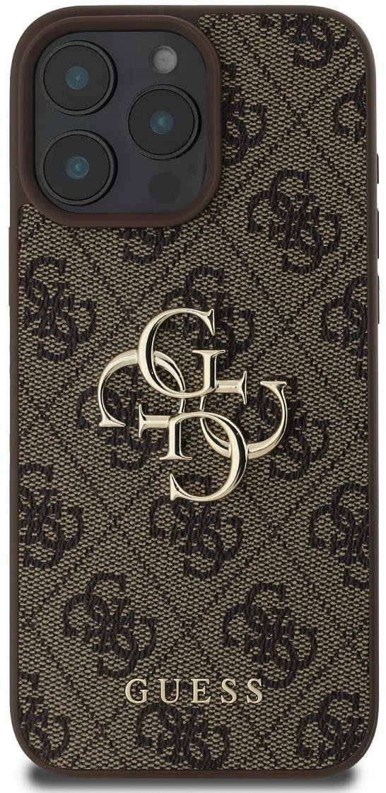 Guess PU 4G Metal Logo Zadní Kryt pro iPhone 16 Pro Brown