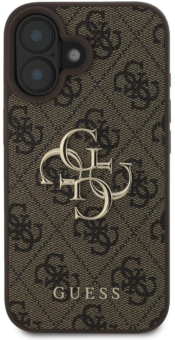 Guess PU 4G Metal Logo Zadní Kryt pro iPhone 16 Brown