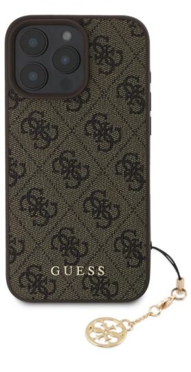Guess 4G Charm Zadní Kryt pro iPhone 16 Pro Max Brown
