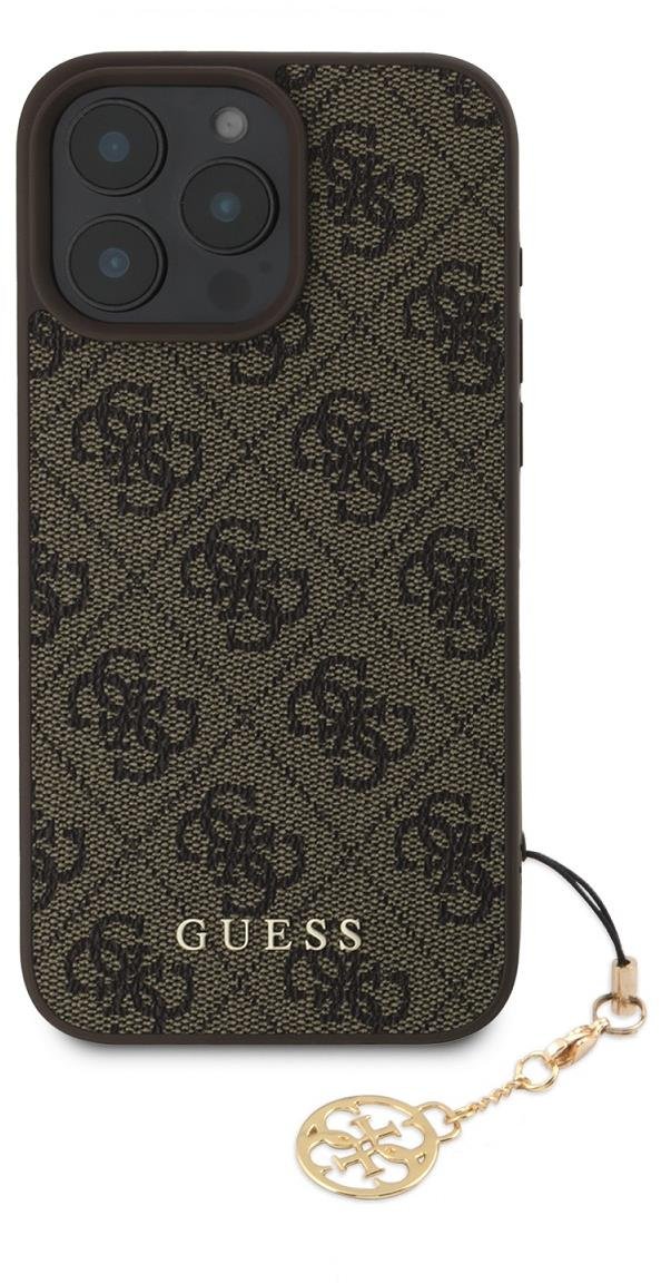 Guess 4G Charm Zadní Kryt pro iPhone 16 Pro Max Brown