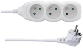 Emos prodlužovací 250V, 3x zásuvka, 1.5m bílý