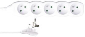 EMOS Prodlužovací kabel – 5 zásuvek, 5m, 3× 1,5mm2, bílý