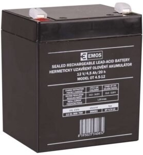 EMOS Bezúdržbový olověný akumulátor 12 V/4,5 Ah, faston 4,7 mm