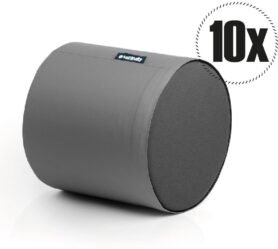 SakyPaky Sedací vaky - 10x Taburet PUR šedý ocelový