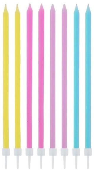 Narozeninové svíčky - pastelové dlouhé,14,5 cm 16 ks