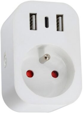 IMMAX NEO vnitřní s kolíkem, typ E, 2x USB, 1x USB-C , Zigbee