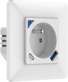 IMMAX NEO vnitřní s kolíkem, typ E, 1x USB, 1x USB-C, PD 20 W, Zigbee