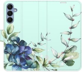 iSaprio Flip pouzdro Blue Flowers pro Samsung Galaxy A25 5G