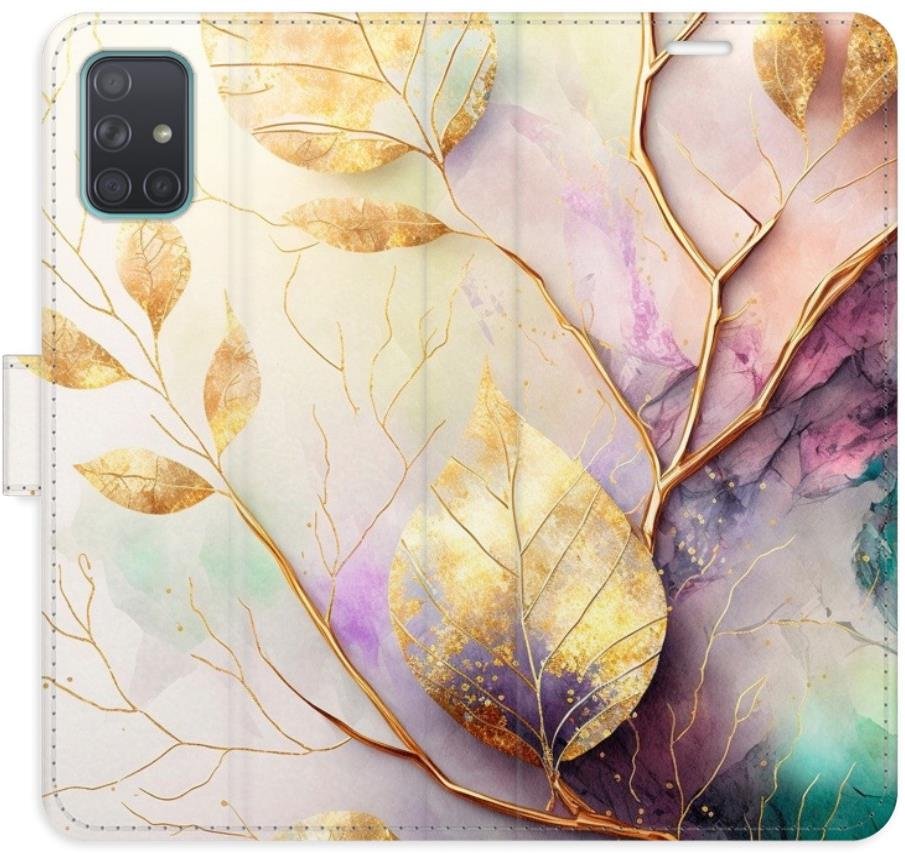 iSaprio Flip pouzdro Gold Leaves 02 pro Samsung Galaxy A71