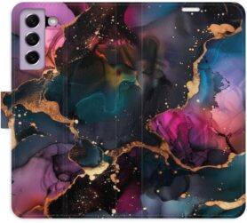 iSaprio Flip pouzdro Dark Marble pro Samsung Galaxy S21 FE 5G