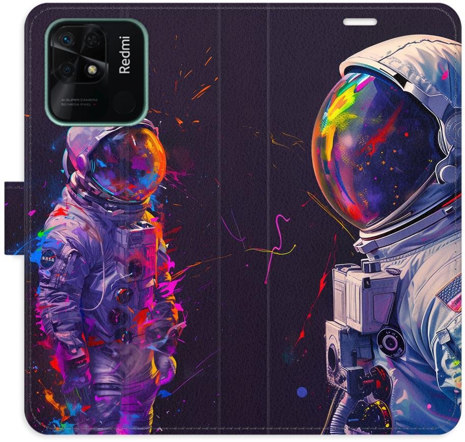 iSaprio Flip pouzdro Neon Astronaut 02 pro Xiaomi Redmi 10C