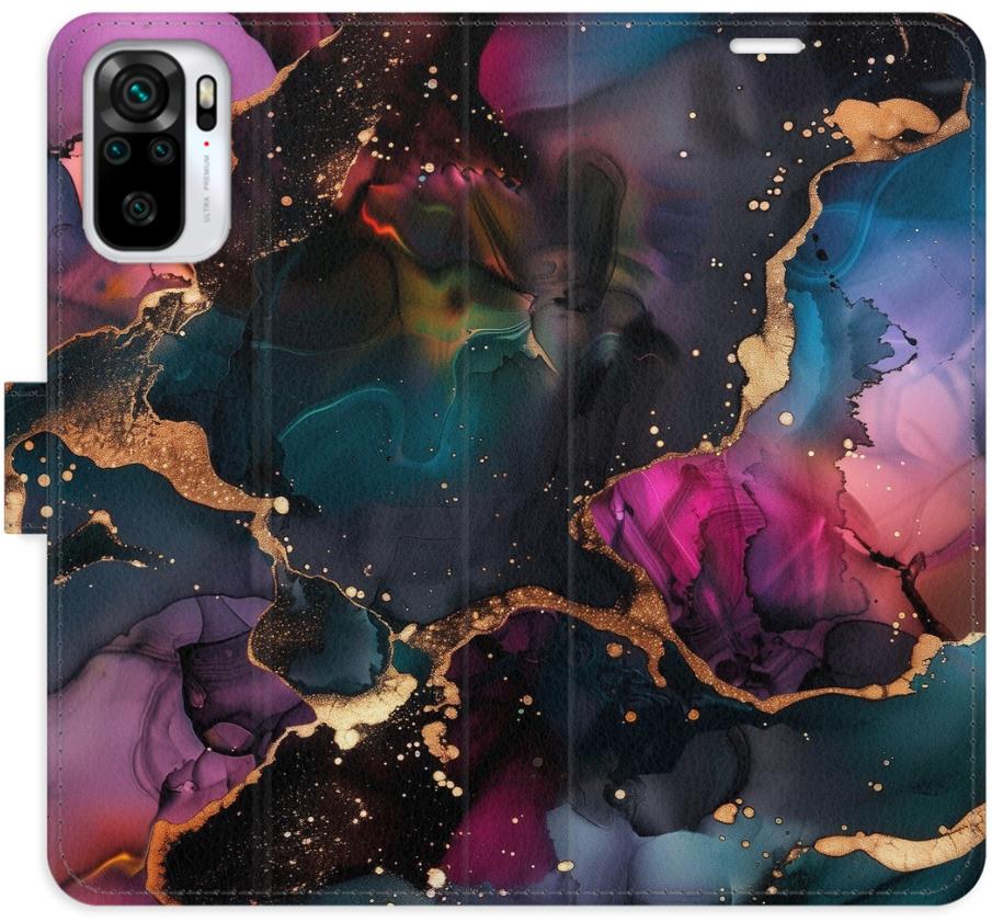 iSaprio Flip pouzdro Dark Marble pro Xiaomi Redmi Note 10 / Note 10S