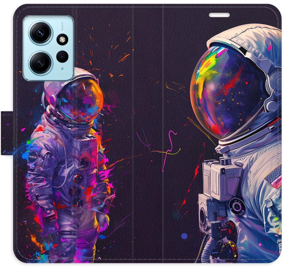 iSaprio Flip pouzdro Neon Astronaut 02 pro Xiaomi Redmi Note 12 5G