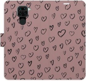 iSaprio Flip pouzdro Heart Dark 02 pro Xiaomi Redmi Note 9
