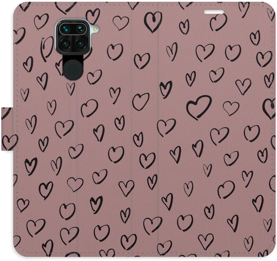 iSaprio Flip pouzdro Heart Dark 02 pro Xiaomi Redmi Note 9