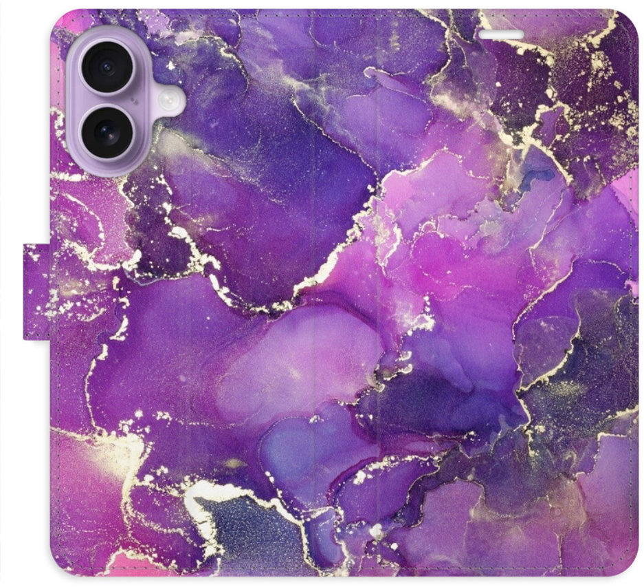 iSaprio Flip pouzdro Purple Marble pro iPhone 17