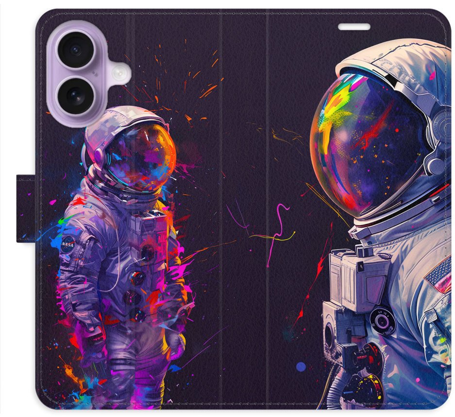 iSaprio Flip pouzdro Neon Astronaut 02 pro iPhone 17
