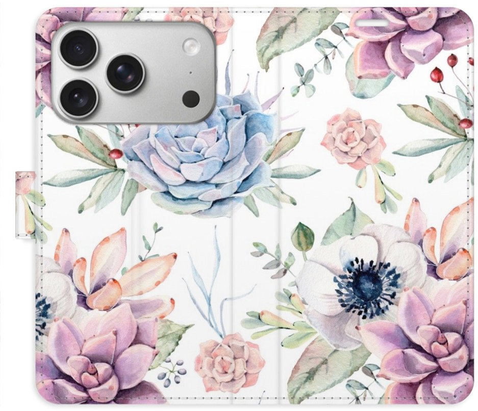 iSaprio Flip pouzdro Succulents Pattern pro iPhone 17 Pro