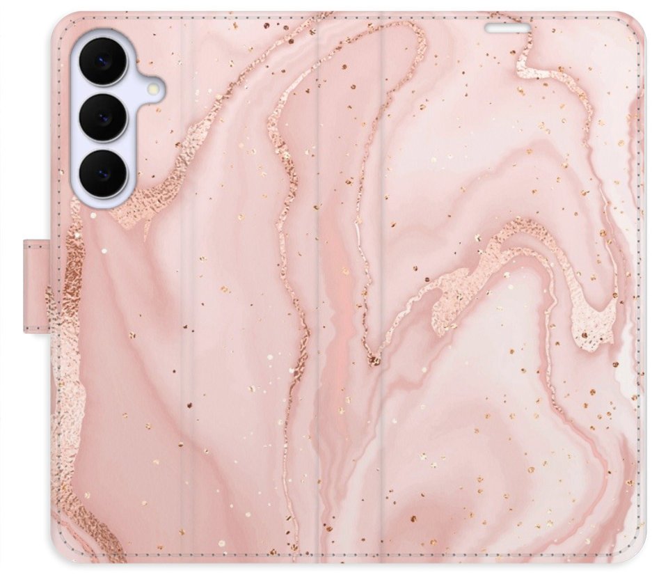 iSaprio Flip pouzdro RoseGold Marble pro Samsung Galaxy S25 FE