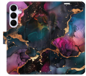iSaprio Flip pouzdro Dark Marble pro Samsung Galaxy S25 FE