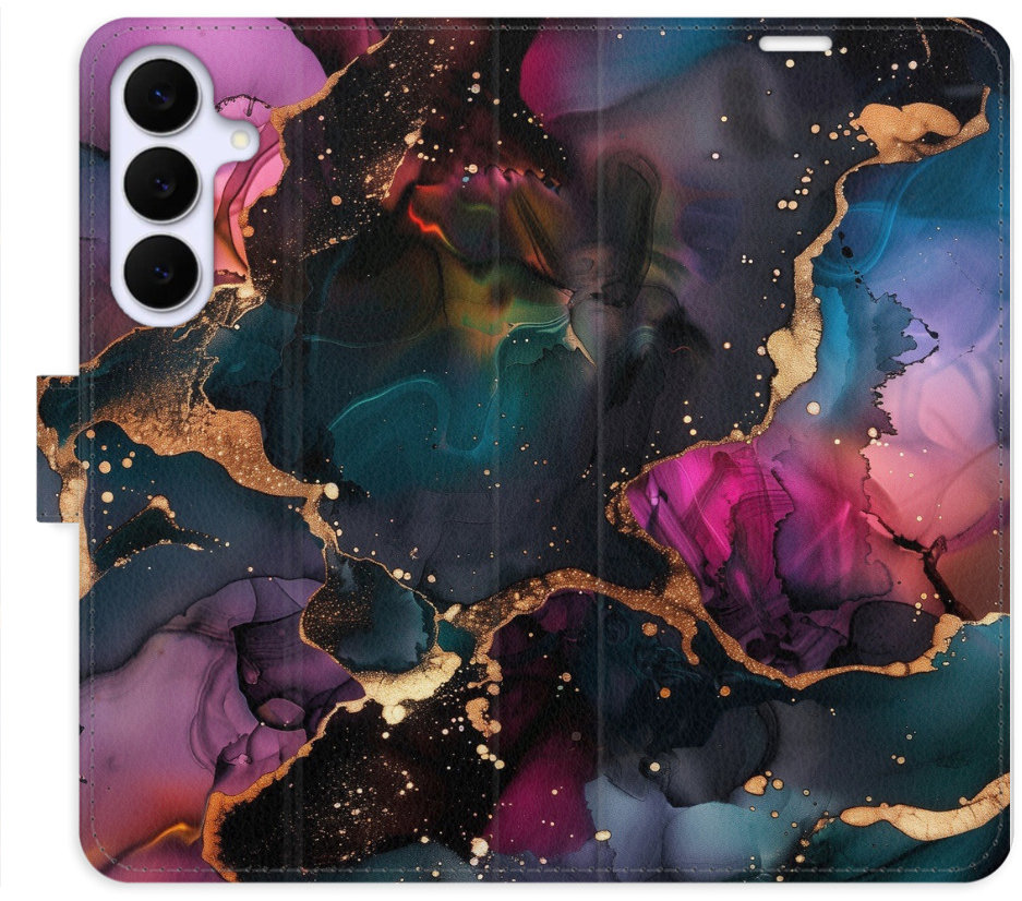 iSaprio Flip pouzdro Dark Marble pro Samsung Galaxy S25 FE