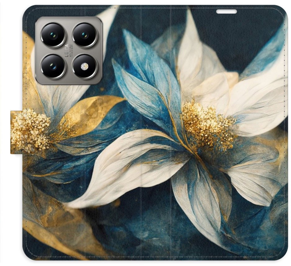 iSaprio Flip pouzdro Gold Flowers pro Xiaomi 14T