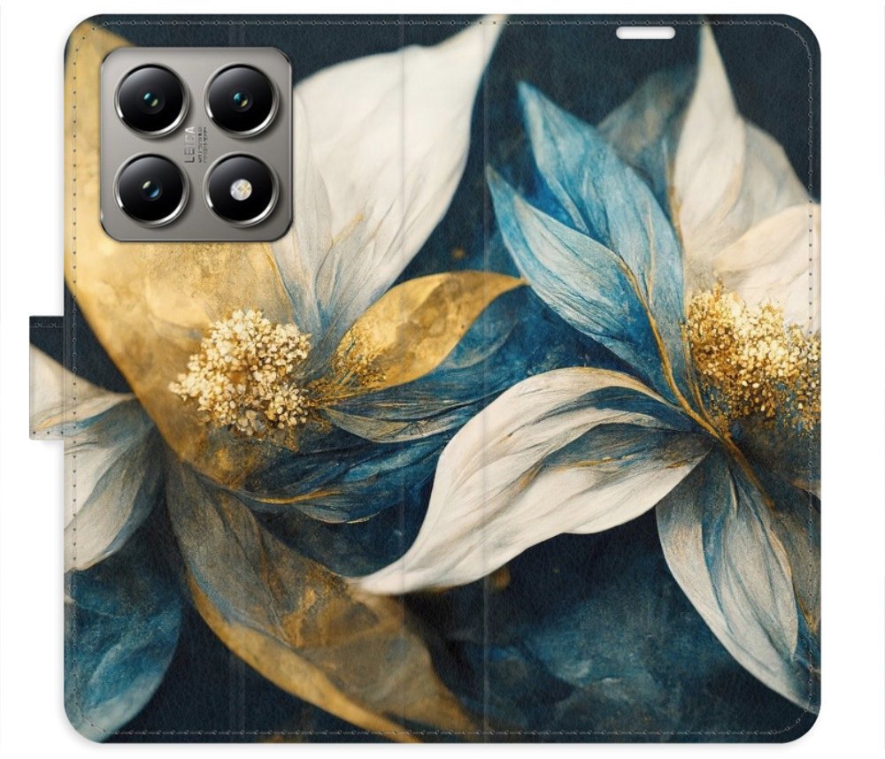 iSaprio Flip pouzdro Gold Flowers pro Xiaomi 14T Pro