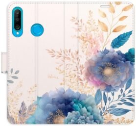 iSaprio flip pouzdro Ornamental Flowers 03 pro Huawei P30 Lite
