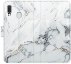 iSaprio flip pouzdro SilverMarble 15 pro Samsung Galaxy A20e