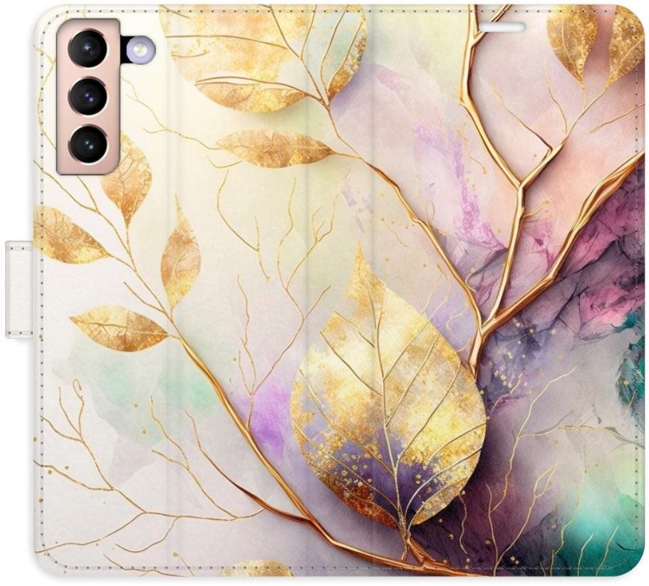 iSaprio flip pouzdro Gold Leaves 02 pro Samsung Galaxy S21