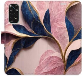 iSaprio flip pouzdro Pink Leaves pro Xiaomi Redmi Note 11 / Note 11S