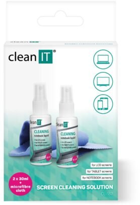 CLEAN IT čisticí roztok na notebooky s utěrkou, 2x30ml