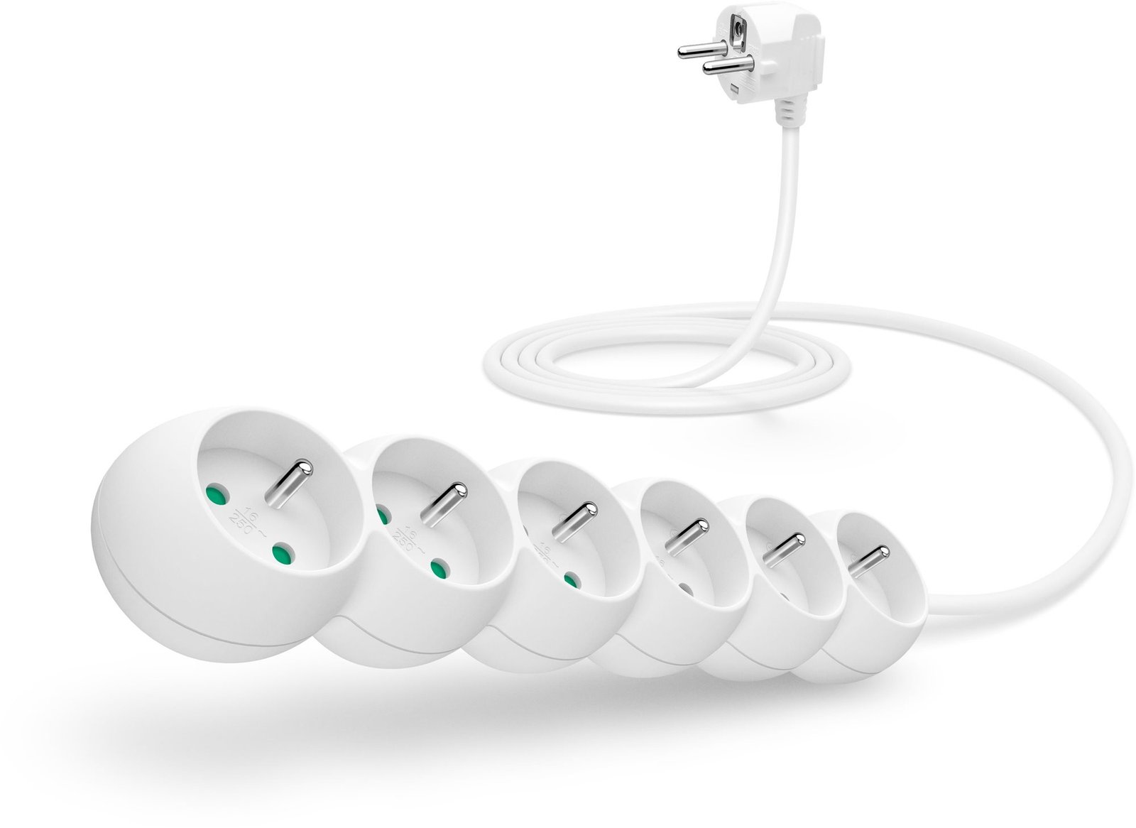 CONNECT IT prodlužovací 230V, 6 zásuvek, 2m, bílý