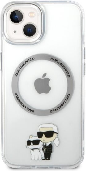 Karl Lagerfeld IML Karl and Choupette NFT MagSafe Zadní Kryt pro iPhone 15 Transparent