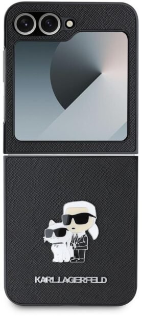 Karl Lagerfeld PU Saffiano Karl and Choupette Zadní Kryt pro Samsung Galaxy Z Flip6 Black