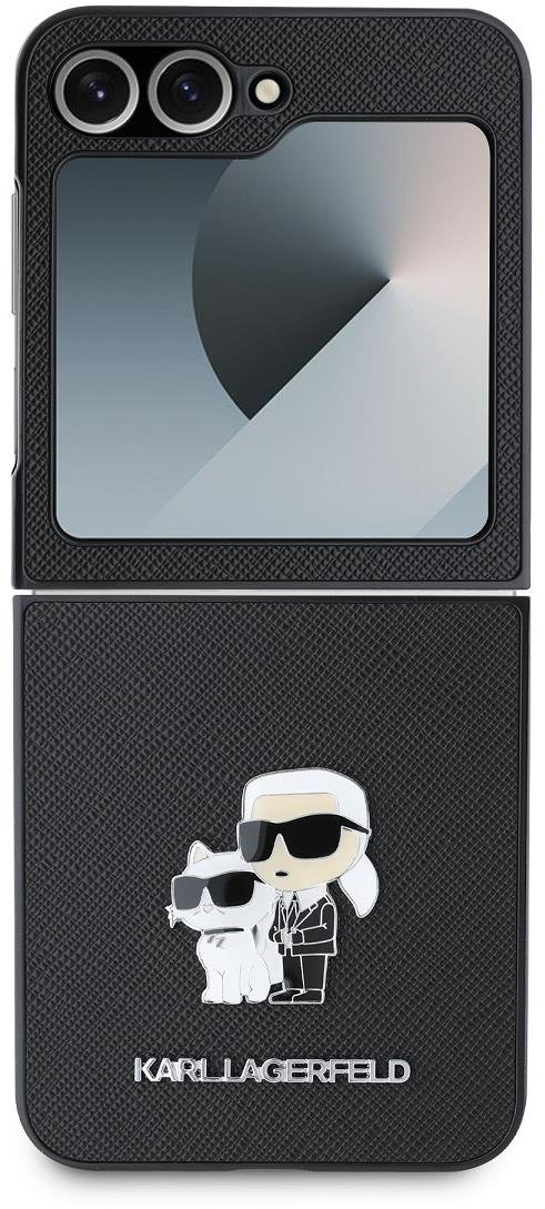 Karl Lagerfeld PU Saffiano Karl and Choupette Zadní Kryt pro Samsung Galaxy Z Flip6 Black