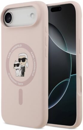 Karl Lagerfeld Liquid Silicone Karl and Choupette MagSafe Zadní Kryt pro iPhone Air Pink