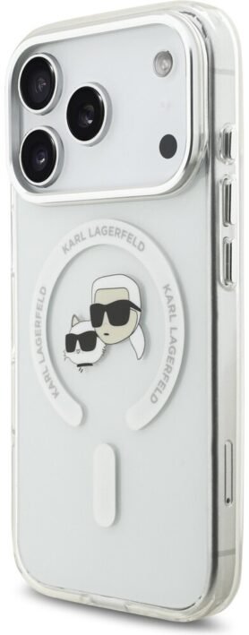 Karl Lagerfeld IML K&CH Heads Metal Frame MagSafe Zadní Kryt pro iPhone 17 Pro Transparent