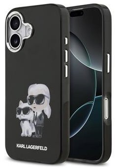 Karl Lagerfeld IML Aquarelle Karl and Choupette Zadní Kryt pro iPhone 17 Black