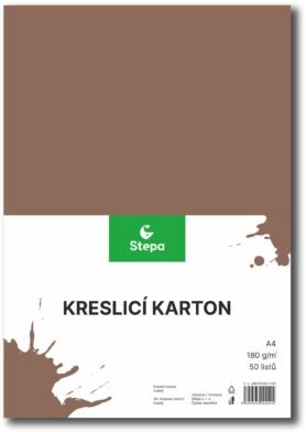 STEPA kreslicí karton A4, 50 listů, 180g/m2, hnědý